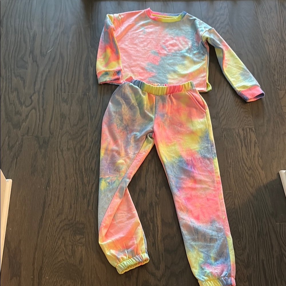 MIA Kids Tie-Dye Matching Set - Pink, Yellow, Blue